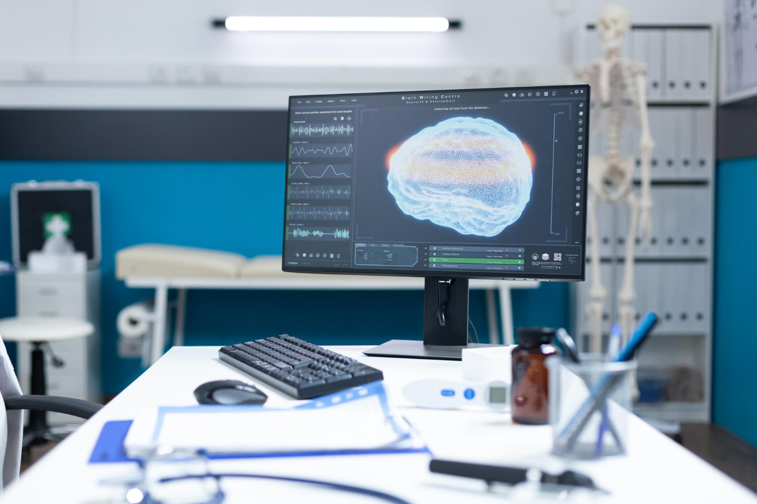 Screen showing clinical data analysis in a clinic