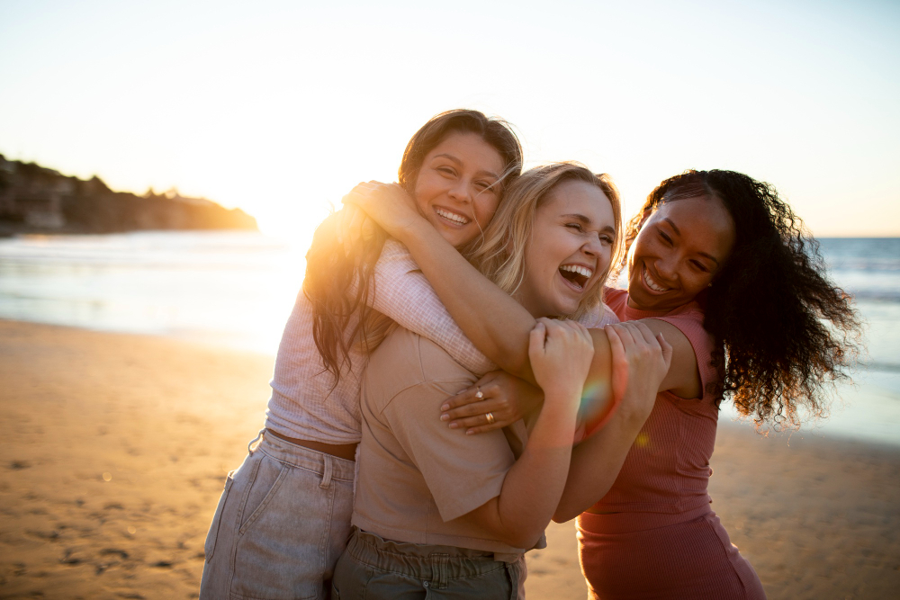 Diverse group of women smiling